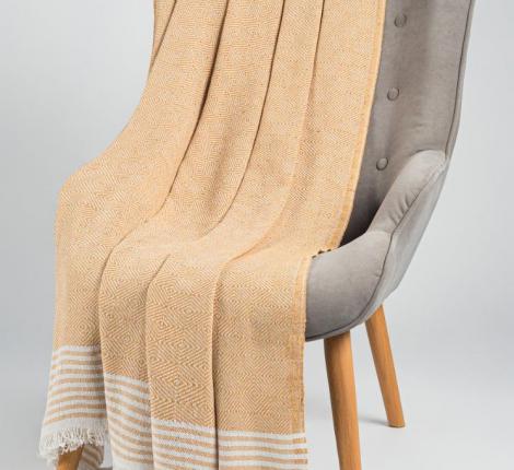 Плед "OLIVIA" горчичный, 170Х210