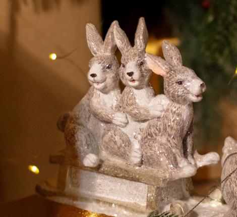 Статуэтка "КРОЛЬЧИХА С КРОЛЬЧАТАМИ", 24*8*16,5 см