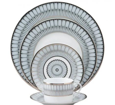 Столовый сервиз "ARCADES GRIS BORD PLATINE" на 6 персон, 20 предметов  (лиможский фарфор)