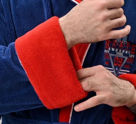 Халат мужской трига с капюшоном "AMBIELLA A-1125" синий, 3XL