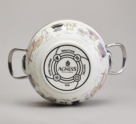 Набор эмалированных кастрюль с крышкой "LAVANDER CATS", 6 предметов