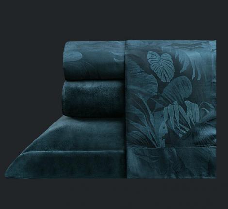 Постельное белье с одеялом "Kazanov.A." Lindor J'Adore (изумруд) Велюр/Тенсел, Евро