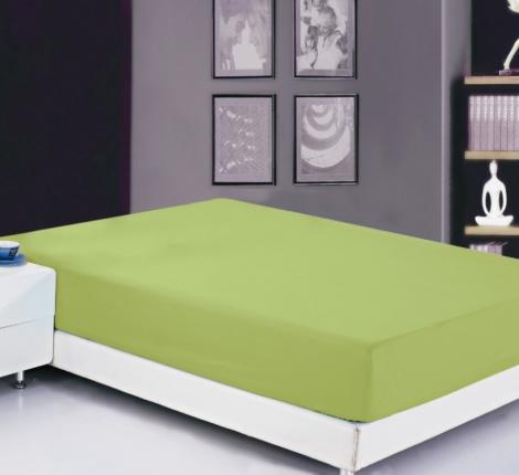 Простынь на резинке Софткоттон салатовая (PRMF-7), 180x200