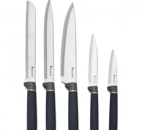 Набор кухонных ножей (5 шт.) и приборов "AGNESS" 671-222, 11 предметов