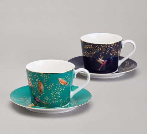 Чайный набор "GOLDEN BIRDS" 419-131 на 2 персоны, 4 предмета (220 мл)