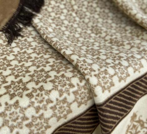 Плед хлопковый Райтекс "УЗОР бежевый", 150х200