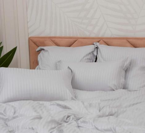 Постельное белье "Sofi de Marko" Моне (серый) Страйп Сатин, Евро (50х70-2шт.)