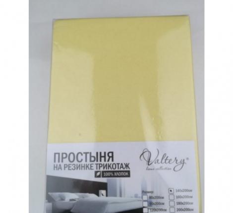 Простынь на резинке трикотажная (PT нежно-желтая), 90x200