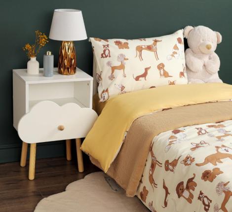 Постельное белье "Siberia" Собачки (желтый) Ранфорс, 1,5 спальный