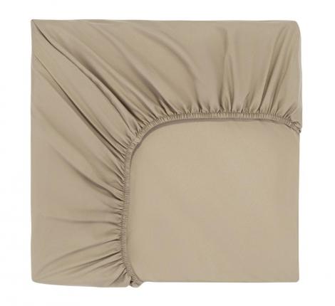 Простыня на резинке "Sofi de Marko" Трисс (бежевая) Полисатин, 90х200х20