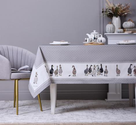 Скатерть с пропиткой "FAMILY FARM" 160х220 см, серый