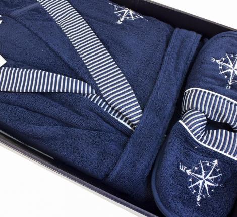 Халат мужской махровый Maison D'or "MARIN" синий, M(46)/L(48)