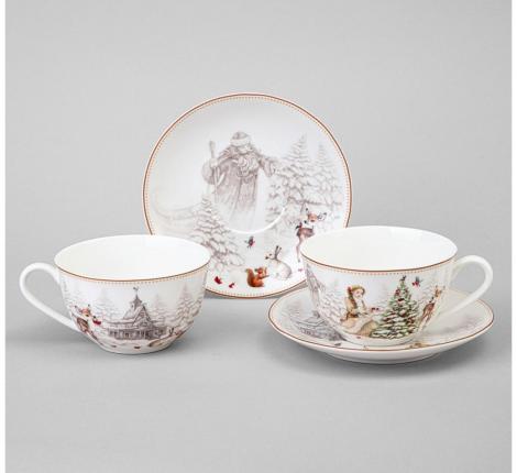 Чайный набор "МОРОЗКО" 85-2045 на 2 персоны, 4 предмета (300 мл)