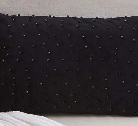 Наволочка декоративная "Sofi de Marko" Жемчуг (черная) Велюр, 30х50