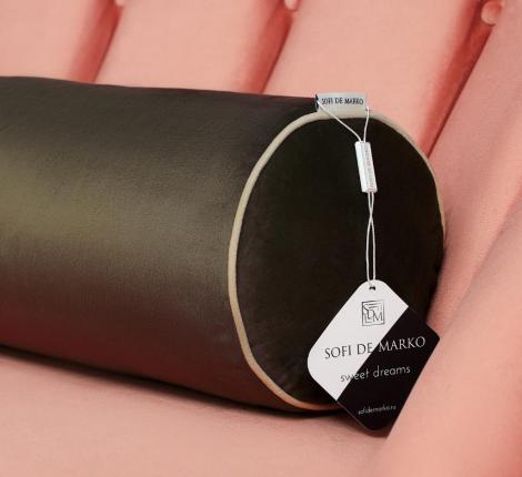 Подушка-валик "Sofi de Marko" Блейк (шоколад) Велюр, 60х20х20