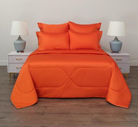 Постельное белье с одеялом "Sofi de Marko" Premium Mako (оранжевый) Сатин ДеЛюкс, Евро