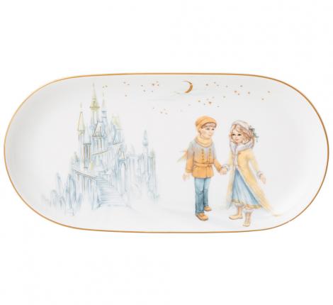 Блюдо овальное "СНЕЖНАЯ КОРОЛЕВА" 590-547, длина 20,5 см