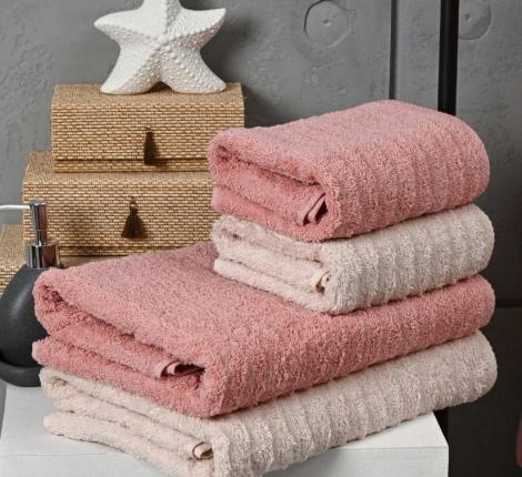 Набор "PIERRE CARDIN HOME" (2 халата, полотенца 50х90-2 шт., 70х140-2 шт.), розовый-кремовый