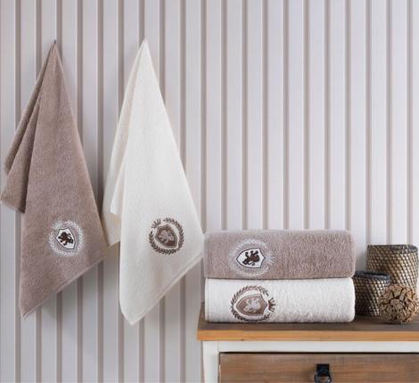 Набор махровых полотенец AMBIELLA "ARSLAN" 50х90+70х140, бежевый