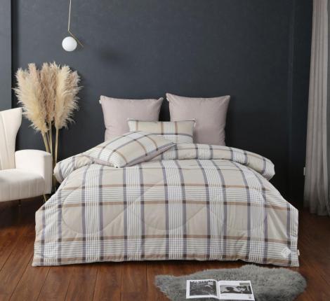 Постельное белье с одеялом "Kazanov.A." Астон (олива капучино) Велюр/Egypt Cotton, Евро