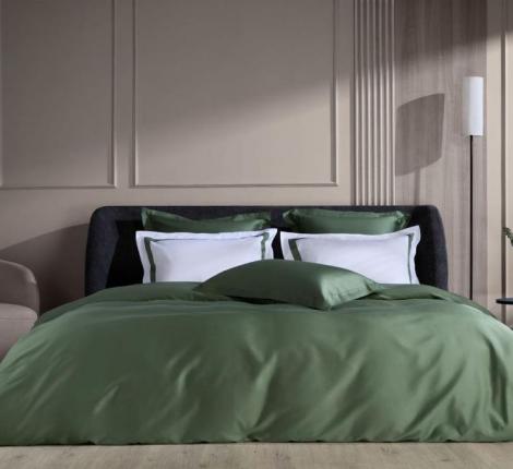 Наволочка с широкой отделкой "ALPINE PINE GREEN ALLURE GRASS" Мако-Сатин, 50х70 (2шт)