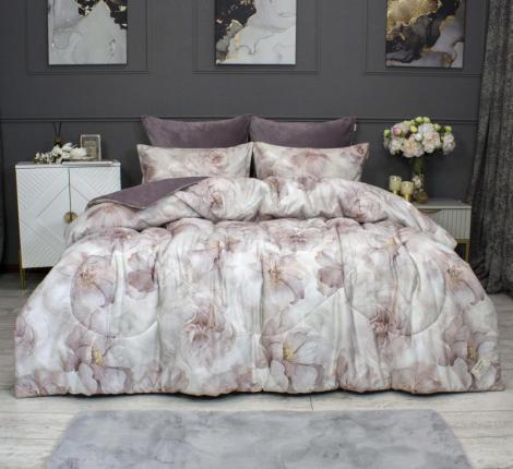 Постельное белье с одеялом "Kazanov.A." Альма (пудра платина) Велюр/Egypt Cotton, Евро