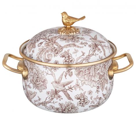 Кастрюля эмалированная с крышкой "ROYAL GARDEN" 950-717, 2,1 л