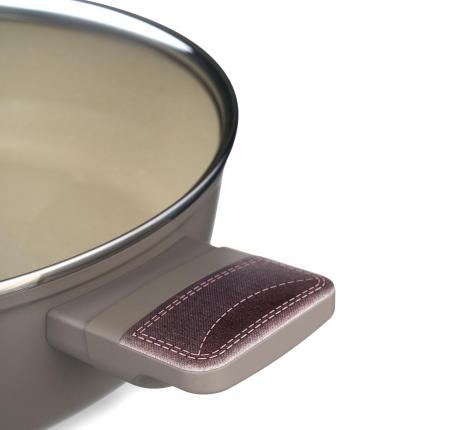 Сотейник с крышкой "AGNESS"  902-105 с антипригарным покрытием PFLUON MARBLE, 26*7,5 см