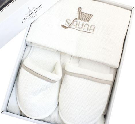 Набор для сауны мужской Maison Dor "DUFOUR" (кремовый)