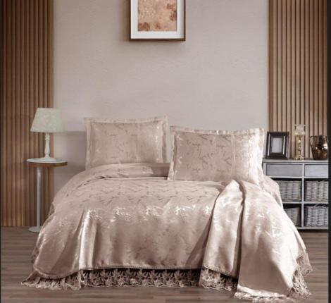 Покрывало EFOR Pique "AKAY" 240х260, темно-кремовый