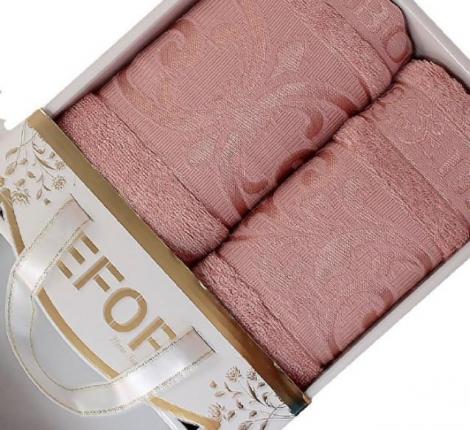 Набор бамбуковых полотенец EFOR BAMBOO "TAC" (50*90,70*140), сухая роза