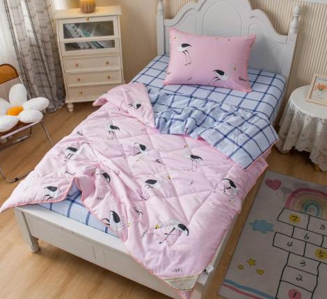 Постельное белье с одеялом детское "Sofi de Marko" Flamingo (розовый) Сатин, 1,5 спальный