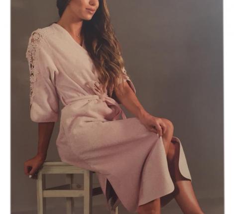 Халат женский махровый Maison D'or "HEAVEN" XL(50)-XXL(52), кремовый