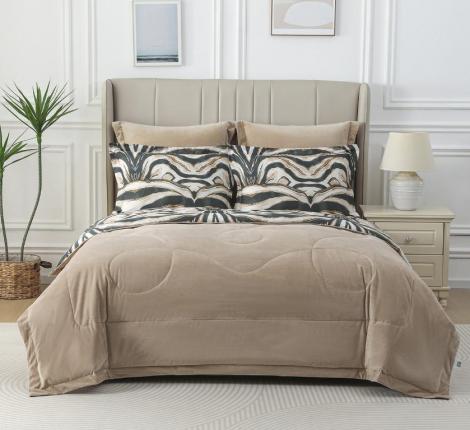 Постельное белье с одеялом "Sofi de Marko" Ренато №25 Велюр/Сатин, Евро