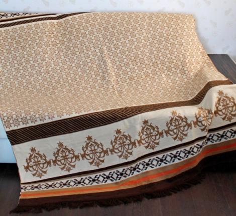 Плед хлопковый Райтекс "УЗОР бежевый", 150х200