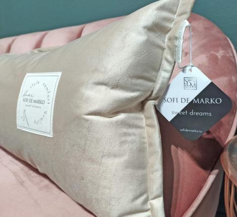 Подушка декоративная "Sofi de Marko" Джереми (кремовый) Велюр, 32х90
