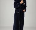 Халат мужской с капюшоном "NUSA" Bamboo 2870 тёмно-синий, M