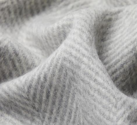 Плед шерстяной "CLASSIC" FISHBONE Light silver-white, 150x200