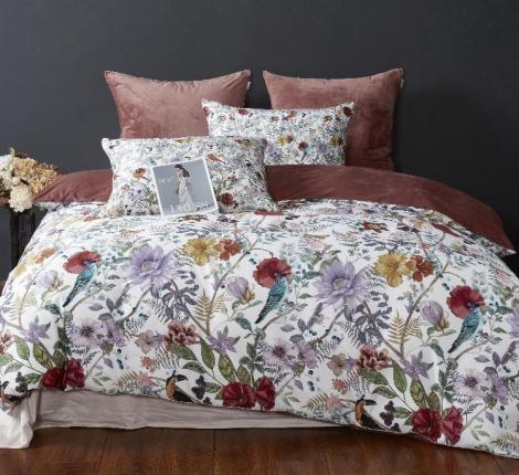 Постельное белье с одеялом "Kazanov.A." Маки (марсала бежевый) Велюр/Egypt Cotton, Евро