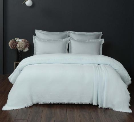 Постельное белье с покрывалом "Kazanov.A." Stonewash Muslin (аквамарин жемчуг) Муслин, Евро