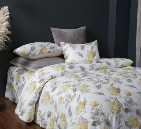 Постельное белье с одеялом "Kazanov.A." Хильма (бежевый жемчуг) Сатин/Велюр, Евро