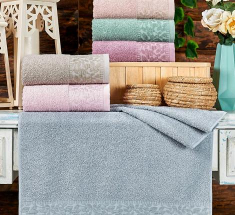 Набор махровых полотенец "TWO DOLPHINS" жаккард 50х85 (1/6 ) A151 DNIPRO