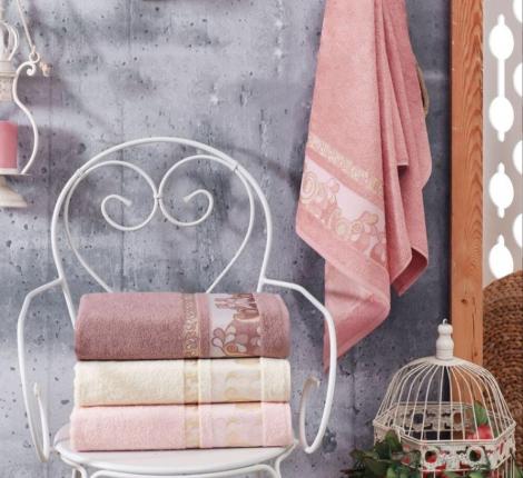 Полотенце махровое "DO&CO" Бамбук 50*90 (1/1 ) HANNA, розовый