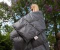 Дорожный плед пуховый "TRAVEL PLAID GRASS GRAPHITE", 140х200