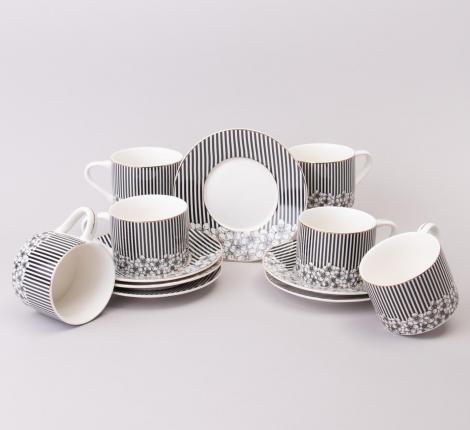 Чайный набор "TOP STYLE" 165-615 на 6 персон, 12 предметов (250 мл)