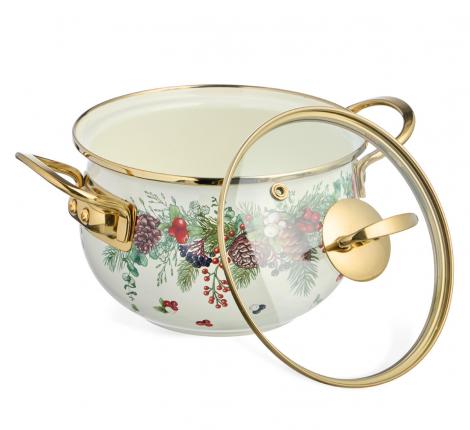 Кастрюля эмалированная со стеклянной крышкой "CELEBRATION", 2.0 л