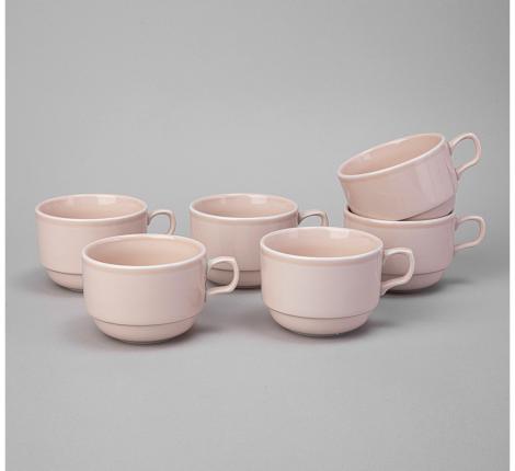 Набор чайных чашек 6 штук "TINT", 250 мл (розовый)