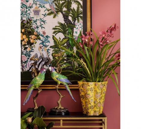 Ваза "G&C" (желтый) фарфор&бронза, высота 31 см