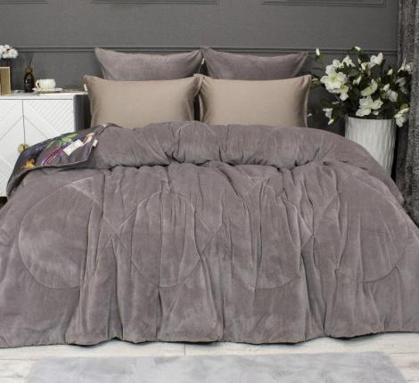 Постельное белье с одеялом "Kazanov.A." Колибри Каллиопа (капучино) Велюр/Egypt Cotton, 1,5 спальный