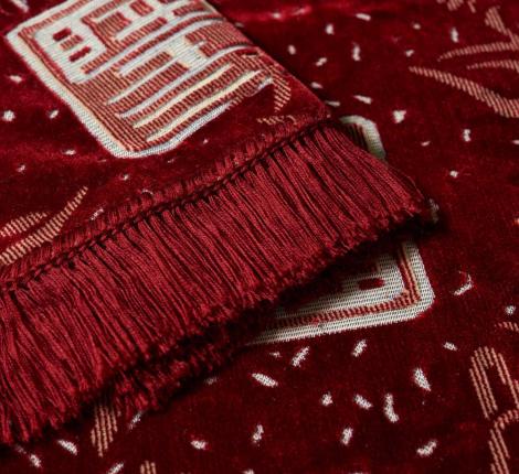 Покрывало шпигель люкс "Karteks" на диван 180х220 БАМБУК, бордовый